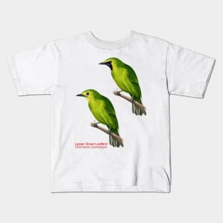 Lesser Green Leafbird | Chloropsis cyanopogon ⚥ Kids T-Shirt